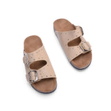 Slipper Flat Leather With Buckle SL-114