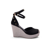 Suede Wedge Sandal W-4