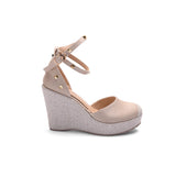 Suede Wedge Sandal W-4