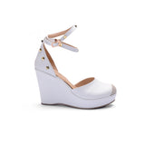 Suede Wedge Sandal W-4