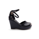 Suede Wedge Sandal W-4