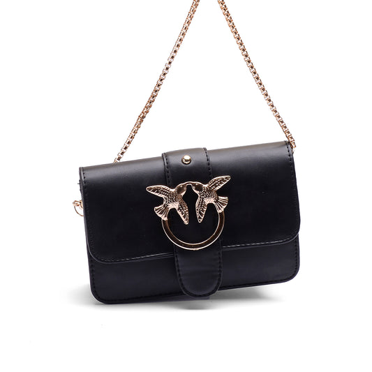Leather Bag With a Metal Chain Handle-BA-11