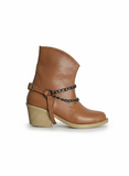 Ankle Boots Leather With Accessories And Zipper G-32