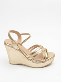 Sandal Wedge Leather With Straps W-12