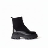 Ankle Boot Leather And Suede With Zipper Elegant E-104