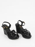 Sandal Wedge Leather With Straps W-12