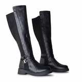 Long Boot Leather And Suede Elegant LB-47