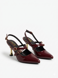 Shoes Heels Leather Glossy Classic F-615