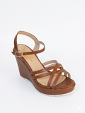 Sandal Wedge Leather With Straps W-12