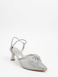 Shoes Heels Mesh With Bow And Embrodied F-616
