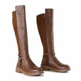 Long Boot Leather And Suede Elegant LB-47