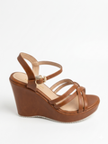 Sandal Wedge Leather With Straps W-12