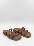 Slipper Flat Leather with Straps - SL-216