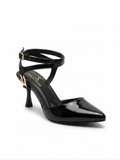 Shoes Heels Leather Glossy Elegant F-623