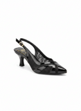 Shoes Mid Heels Leather Glossy With Dantiel F-605