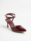 Shoes Heels Leather Glossy Elegant F-623