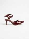 Shoes Heels Leather Glossy Elegant F-623