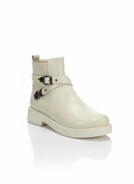 Ankle Boot Leather With Accessories Comfortable G-63