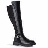 Long Boot Leather And Suede Elegant LB-47