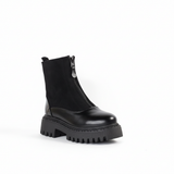 Ankle Boot Leather And Suede With Zipper Elegant E-104