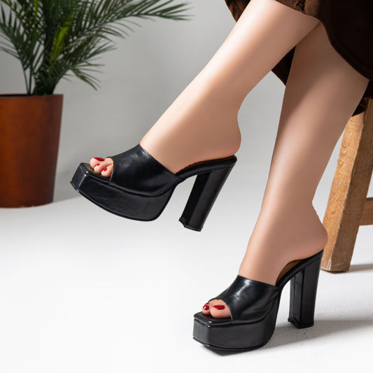 Slipper Heel Leather Elegant  X-10