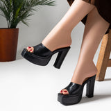 Slipper Heel Leather Elegant  X-10