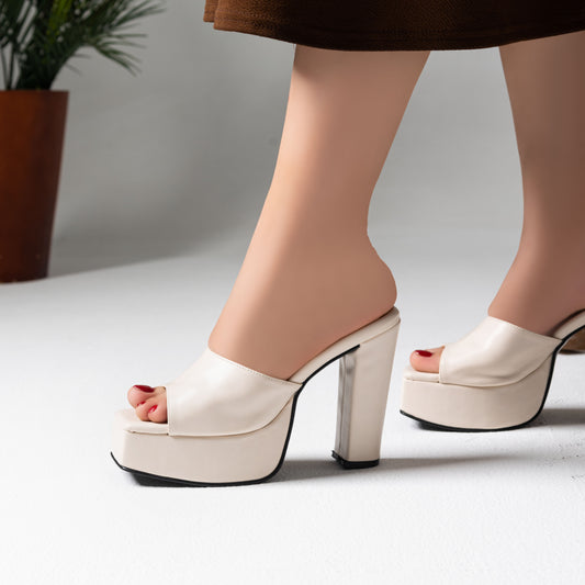 Slipper Heel Leather Elegant  X-10