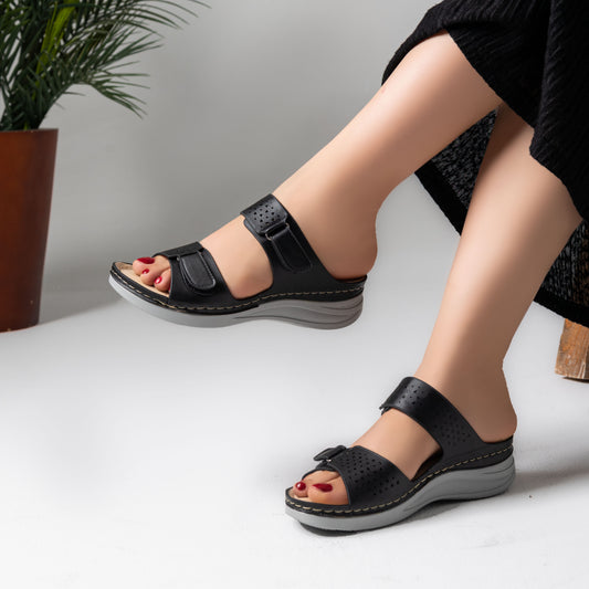 Slipper Medical Heel Flat Leather SL-197