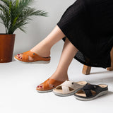 Slipper comfortable Medical Heel Flat Leather SL-198