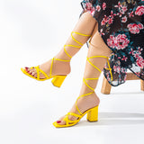 Sandal Heel Leather With Rope SN-814