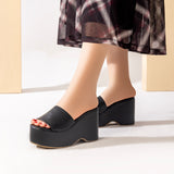 Slipper Wedge Leather Elegant S-24