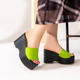 Slipper Wedge Leather Elegant S-24