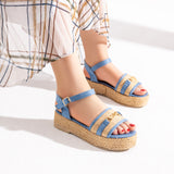 Sandal Flat Burlap and Suede K-16