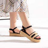 Sandal Flat Burlap and Suede K-16