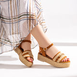 Sandal Flat Burlap and Suede K-16