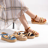Sandal Flat Burlap and Suede K-16