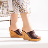 Slipper Wedge Leather W-11