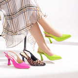 Shoes Heels Leather With Buckle F-20