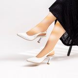 Shoes Heels Leather With Buckle F-20