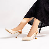 Shoes Heels Leather With Buckle F-20