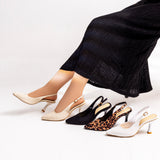 Shoes Heels Leather With Buckle F-20