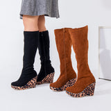 Long Boot Wedge Suede LB-39