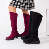 Long Boot Suede With Rope and Zipper LB-46