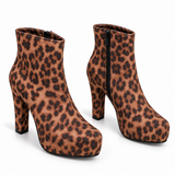 Boot High Heels Leather With a Zipper R-24