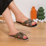 Slipper Flat Leather With Ornate  SL-210