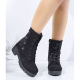 Boot Mid Heels Suede With Flower E-16