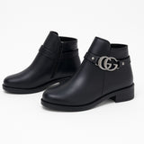 Ankle Boot Leather With Accesories G-54