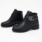 Ankle Boot Leather With Accesories G-54