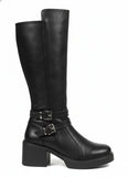 Long Boot Mid Heels Leather Elegant LB-40