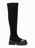 Long Boot Mid Heel Suede Stylish LB-52